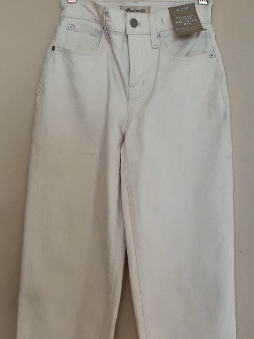 NWT Madewell Relaxed Straight-Leg Jeans in Cream
